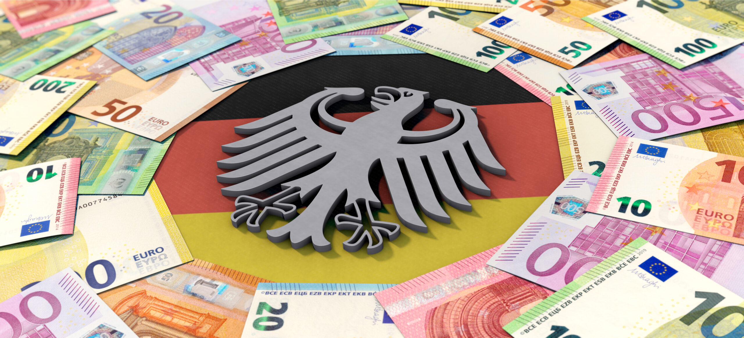 3d,illustration,,germany,and,money