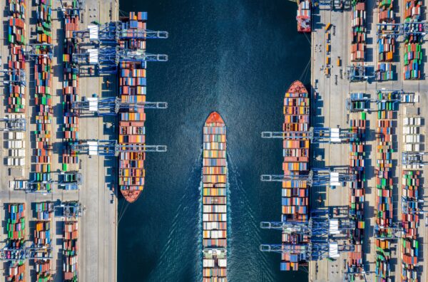 aerial,top,down,view,of,a,large,container,cargo,ship