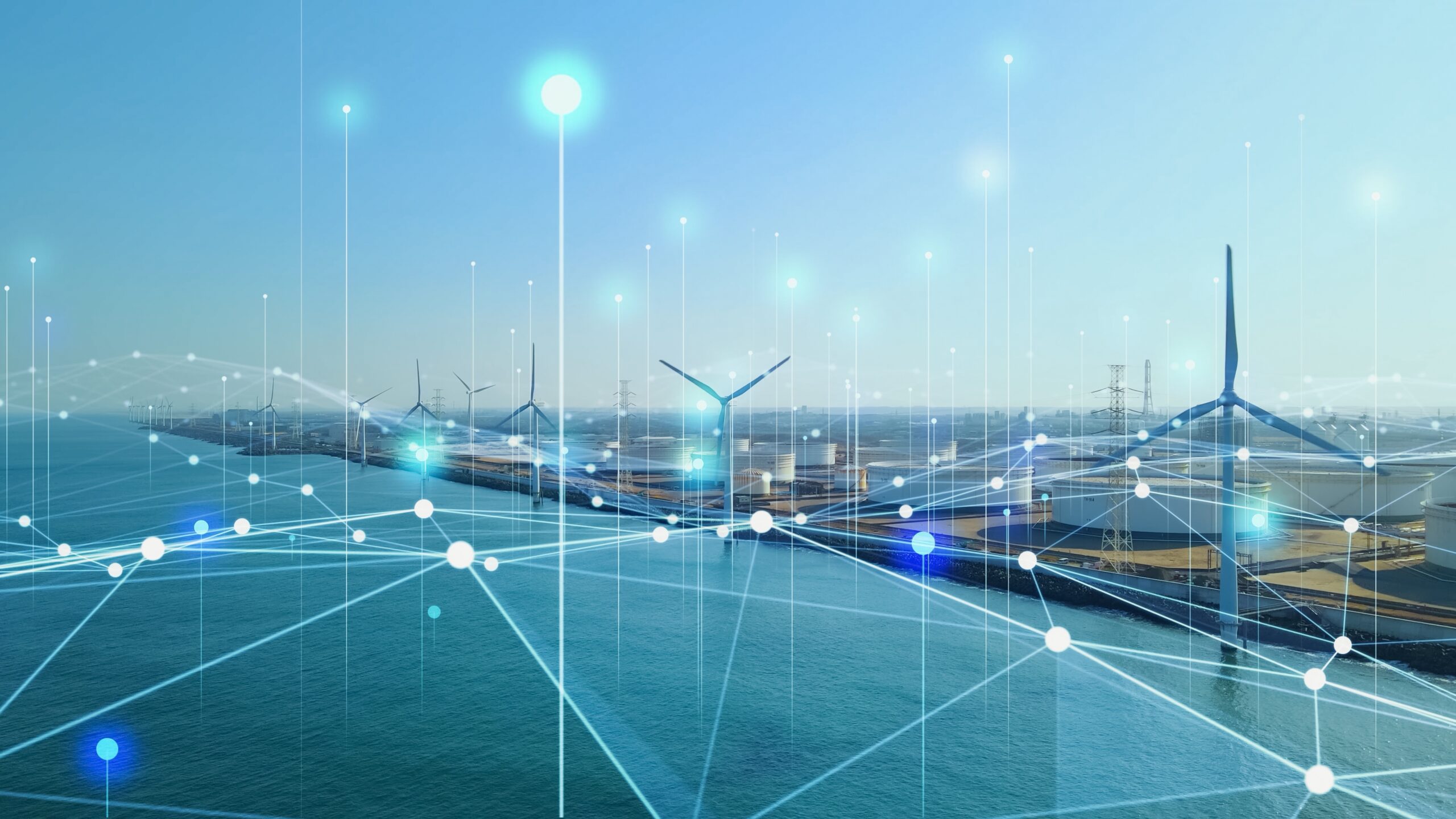 wind,power,plant,and,technology.,smart,grid.,renewable,energy.,sustainable